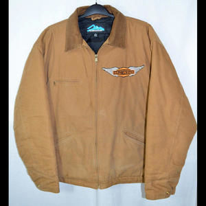 Tri-Mountain Canvas Jacket Brown Quilted Lining Harley-Davidson Patch Men's XL